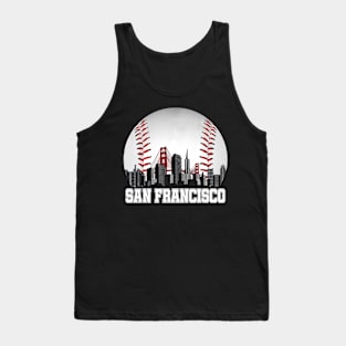 San Francisco Baseball Downtown Skyline Bay Area Fan Tank Top